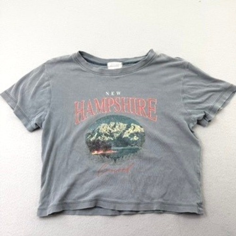 Urban Nation Crop Baby Tee Women L Graphic Streetwear Indie Y2K Summer USA